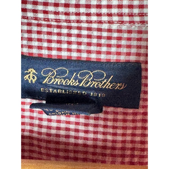 Brooks Brothers Long Sleeve Shirt Mens XXL Red Gingham Check Button Down Summer - Picture 7 of 13